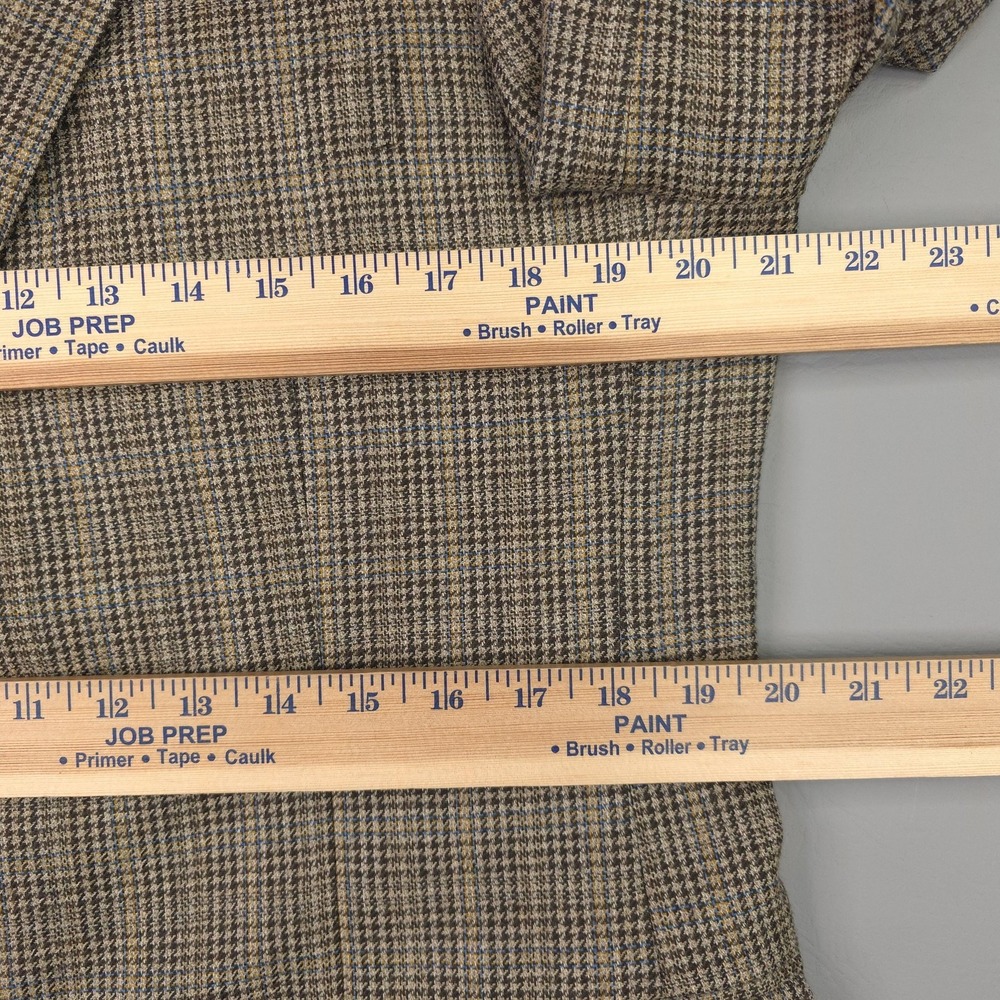 John W Nordstrom Blazer Mens 40R Brown Wool Houndstooth Tweed Sport Coat Jacket - Picture 10 of 15